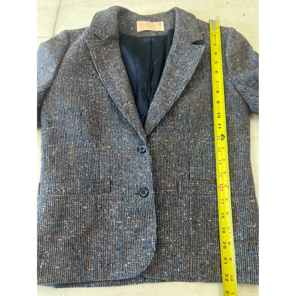 Gorgeous Pendleton Vintage Blue Confetti Tweed Virgin Wool Jacket - Picture 5 of 7